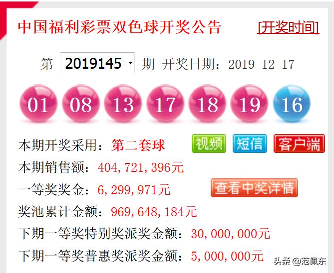 2019年146期双色球开奖结果，梦想与幸运的碰撞